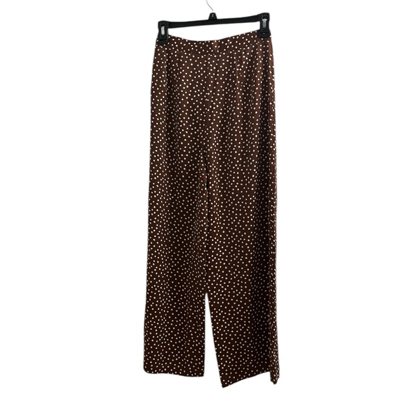 NWT Urban Outfitters Brown Polka Dot High-Rise wide legged Pants - Picture 4 of 5